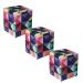 Kit 3 Puffs Dado Decorativo Estampa Triângulo - D'Rost