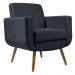 Poltrona Cristal Decorativa Suede Azul Marinho D'Rost