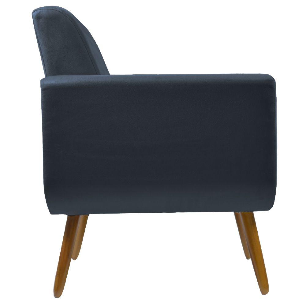 Poltrona Cristal Decorativa Suede Azul Marinho D'Rost