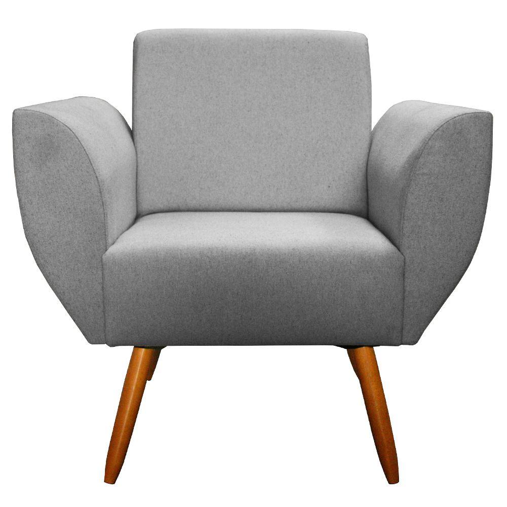 Poltrona Jolly Decorativa Linho Cinza D'Rost