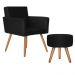 Poltrona Lisboa Decorativa Suede Preto - D'Rost