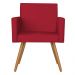 Poltrona Lisboa com Puff Decorativo Bali Suede Vermelho D'Rost