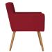 Poltrona Lisboa com Puff Decorativo Bali Suede Vermelho D'Rost