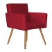 Poltrona Lisboa com Puff Decorativo Bali Suede Vermelho D'Rost