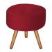 Poltrona Lisboa com Puff Decorativo Bali Suede Vermelho D'Rost