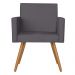 Poltrona Vitória com Puff Bali Decorativo Suede Cinza D'Rost