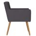Poltrona Vitória com Puff Bali Decorativo Suede Cinza D'Rost
