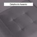 Poltrona Vitória com Puff Bali Decorativo Suede Cinza D'Rost