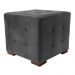 Puff Cuba Decorativo Suede Cinza D'Rost