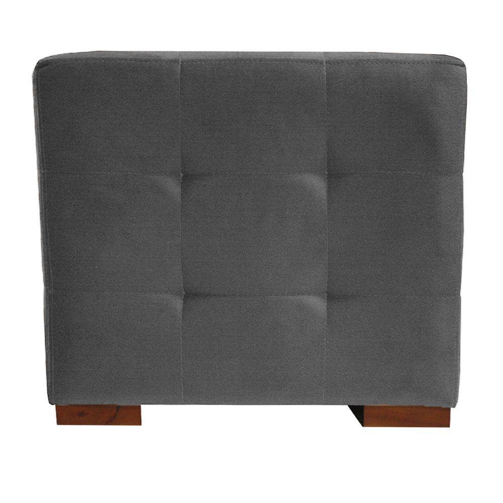 Puff Cuba Decorativo Suede Cinza D'Rost