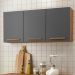 Armario Aereo Pop 120 cm com 3 Portas Freijo/Chumbo