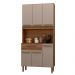 Armario de Cozinha Santiago 90 cm com 6 Portas e 1 Gaveta Freijo/Moka