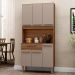 Armario de Cozinha Santiago 90 cm com 6 Portas e 1 Gaveta Freijo/Moka