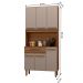 Armario de Cozinha Santiago 90 cm com 6 Portas e 1 Gaveta Freijo/Moka