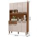 Armario de Cozinha Valparaiso 120 cm com 8 Portas e 1 Gaveta Freijo/Baunilha