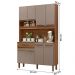 Armario de Cozinha Valparaiso 120 cm com 8 Portas e 1 Gaveta Freijo/Moka