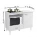 Balcão Cozinha Cooktop Blane 105cm com 1 Porta e 1 Gaveta Branco