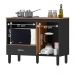 Balcão Cozinha Cooktop Blane 105cm com 1 Porta e 1 Gaveta Preto/Freijo