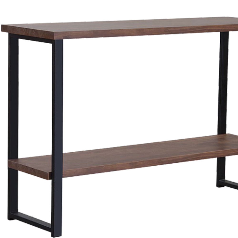 Aparador Para Sala Aço Preto 120 cm I10 Madeira Taeda Castanho Dmobiliario
