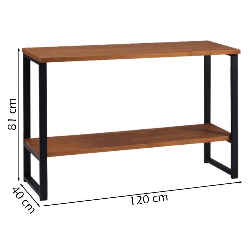 Aparador Para Sala Aço Preto 120 cm I10 Madeira Taeda Mell Dmobiliario