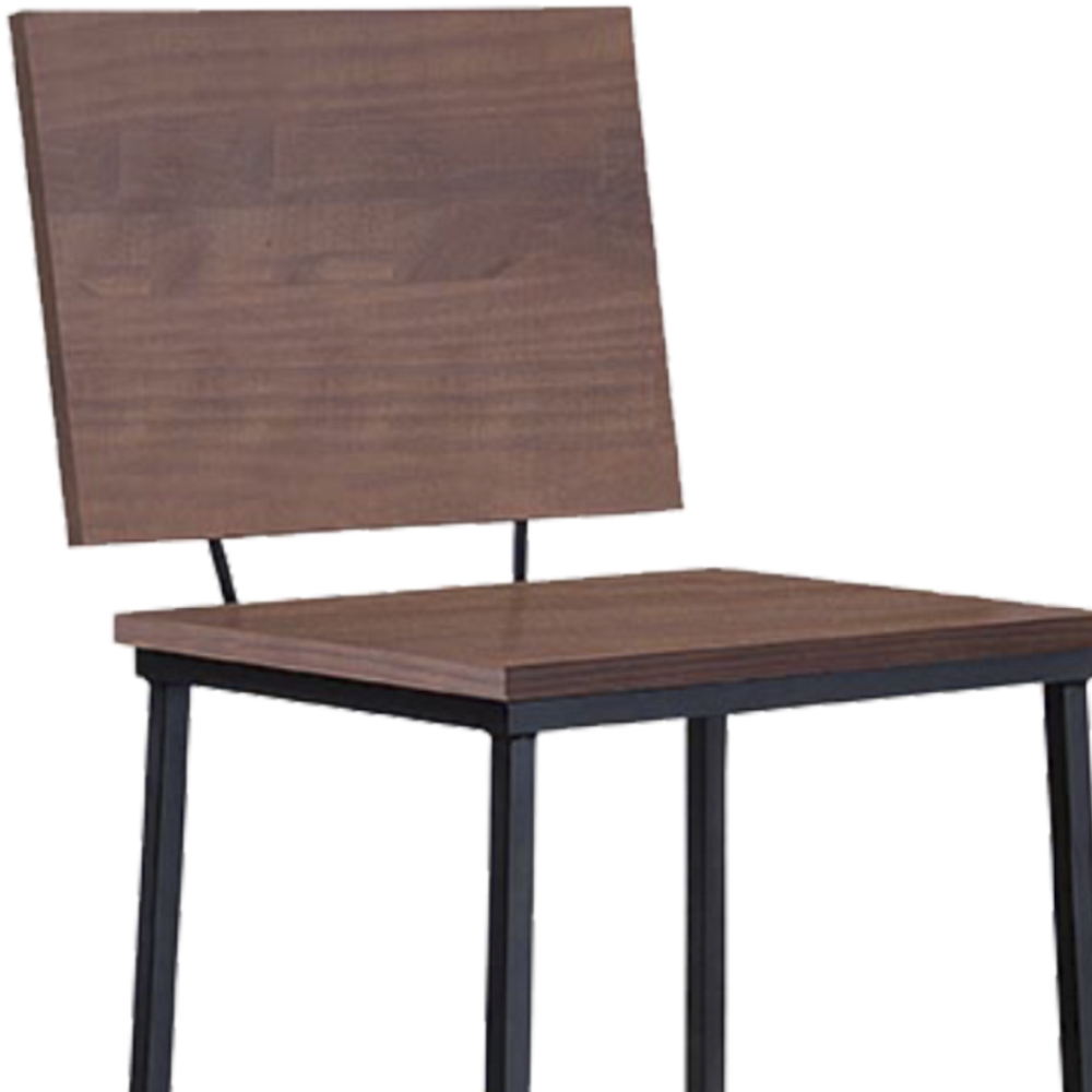 Banqueta Alta Base Aço Preto I01 Madeira Taeda Castanho Dmobiliario