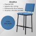 Banqueta Alta Base Em Aço Preto F109 Linho Azul Jeans Dmobiliario