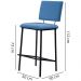 Banqueta Alta Base Em Aço Preto F109 Linho Azul Jeans Dmobiliario
