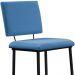 Banqueta Alta Base Em Aço Preto F109 Linho Azul Jeans Dmobiliario