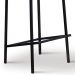 Banqueta Alta Base Em Aço Preto F109 Linho Azul Jeans Dmobiliario