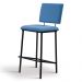 Banqueta Alta Base Em Aço Preto F109 Linho Azul Jeans Dmobiliario