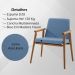 Cadeira Decorativa Base Madeira F56 Linho Azul Jeans Dmobiliario