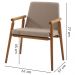 Cadeira Decorativa Base Madeira F56 Linho Bege Dmobiliario