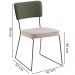 Cadeira Decorativa Pes Preto F53X1 Linho Bege Verde Dmobiliario