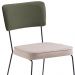 Cadeira Decorativa Pes Preto F53X1 Linho Bege Verde Dmobiliario