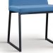 Cadeira Estofada Base Aço Preto F37 Linho Azul Jeans Dmobiliario