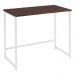 Escrivaninha F83 Madeira Taeda Castanho 80x75 cm Base Aço Branco Dmobiliario