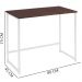Escrivaninha F83 Madeira Taeda Castanho 80x75 cm Base Aço Branco Dmobiliario