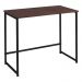 Escrivaninha F83 Madeira Taeda Castanho 80x75 cm Base Aço Preto Dmobiliario