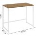 Escrivaninha F83 Madeira Taeda Mell 80x75 cm Base Aço Branco Dmobiliario