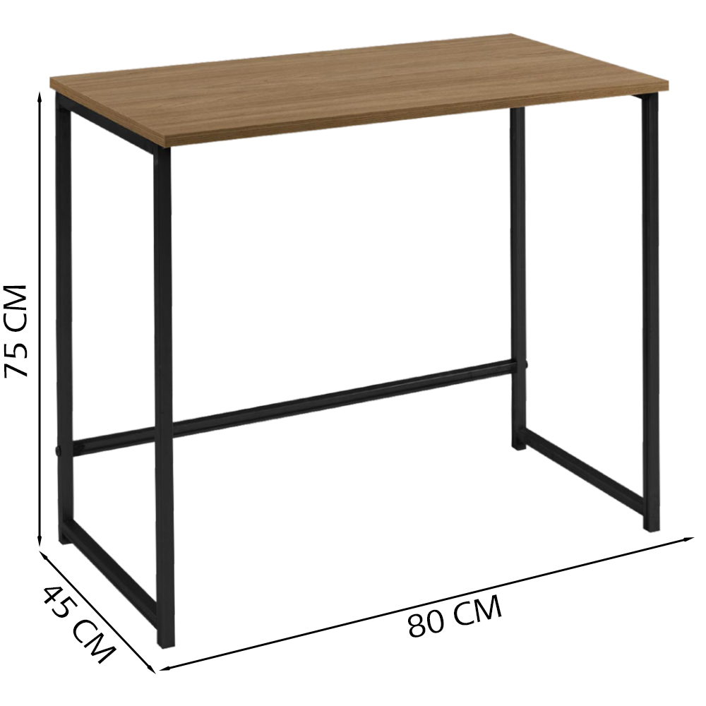 Escrivaninha F83 Madeira Taeda Mell 80x75 cm Base Aço Preto Dmobiliario