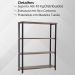 Estante Industrial Aço Preto 120x153 I12 Castanho Madeira Taeda Dmobiliario