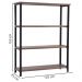 Estante Industrial Aço Preto 120x153 I12 Castanho Madeira Taeda Dmobiliario