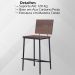 Kit 2 Banquetas Alta Base Aço Preto I01 Madeira Taeda Castanho Dmobiliario