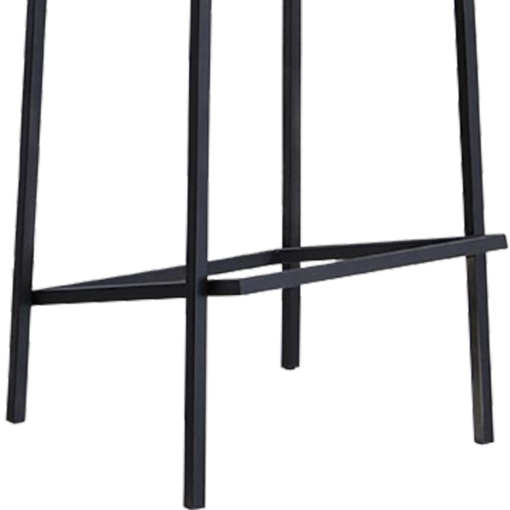 Kit 2 Banquetas Alta Base Aço Preto I01 Madeira Taeda Castanho Dmobiliario