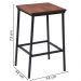Kit 2 Banquetas Alta Base Aço Preto I02 Madeira Taeda Castanho Dmobiliario