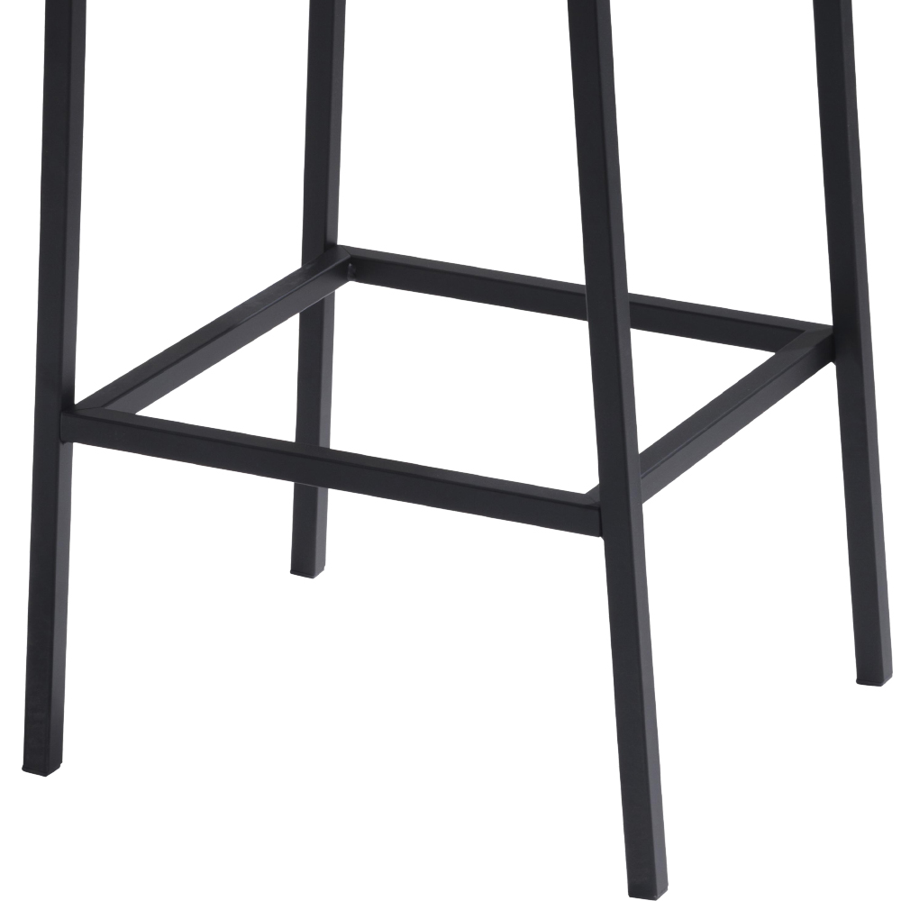 Kit 2 Banquetas Alta Base Aço Preto I02 Madeira Taeda Castanho Dmobiliario
