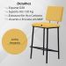 Kit 2 Banquetas Alta Base Em Aço Preto F109 Linho Amarelo Dmobiliario