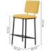 Kit 2 Banquetas Alta Base Em Aço Preto F109 Linho Amarelo Dmobiliario