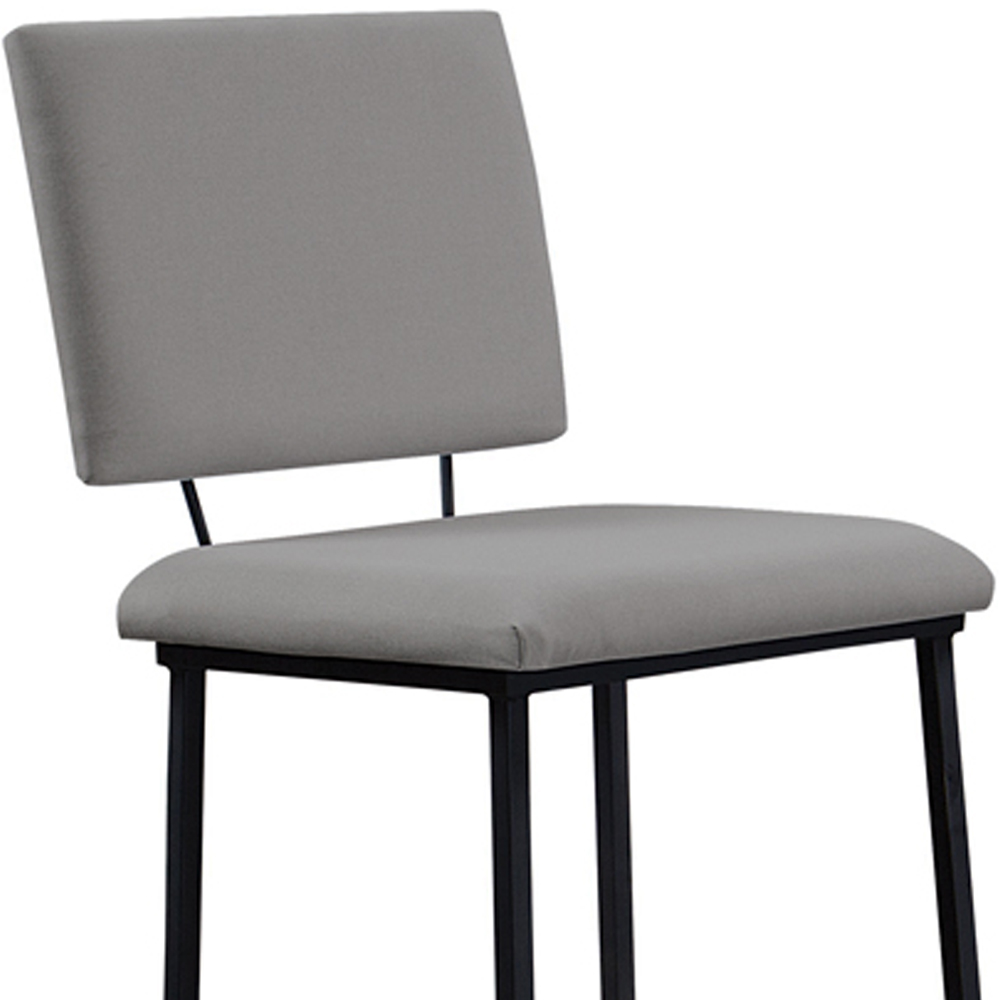 Kit 2 Banquetas Alta Base Em Aço Preto F109 Linho Cinza Dmobiliario