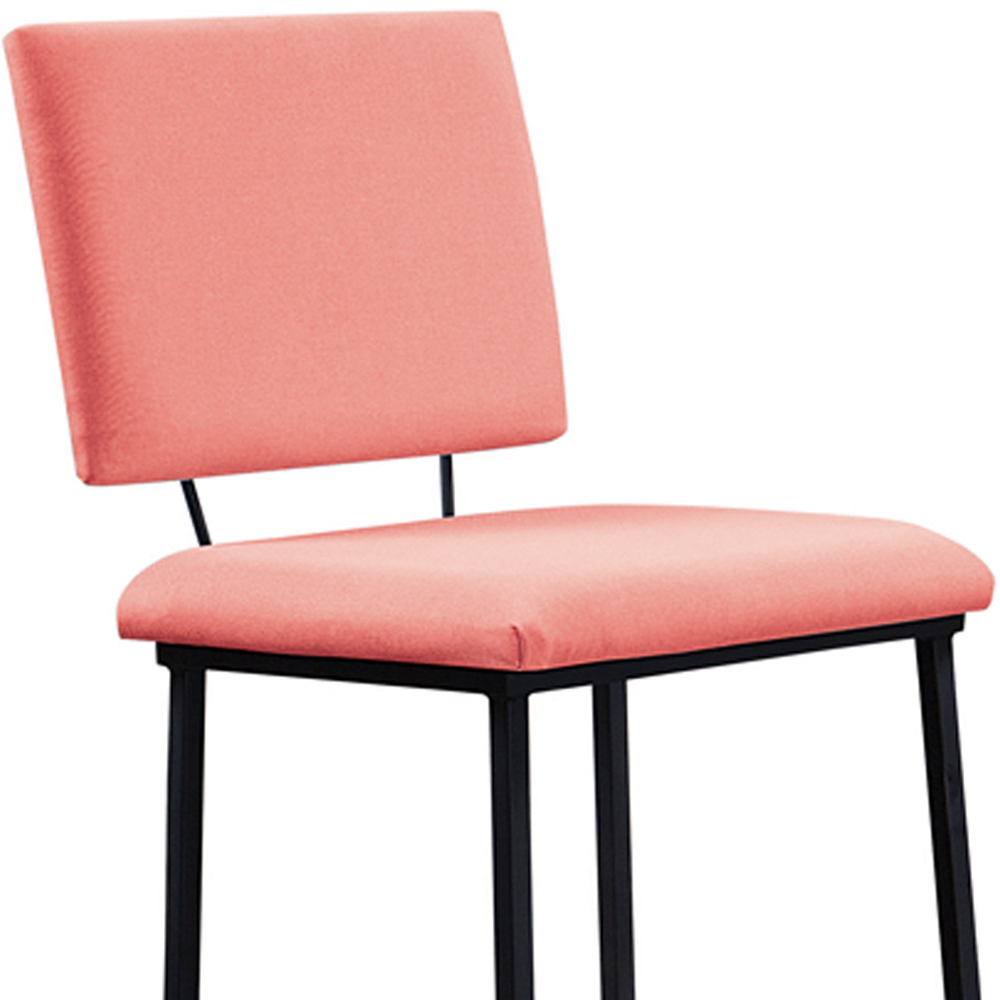Kit 2 Banquetas Alta Base Em Aço Preto F109 Linho Coral Dmobiliario
